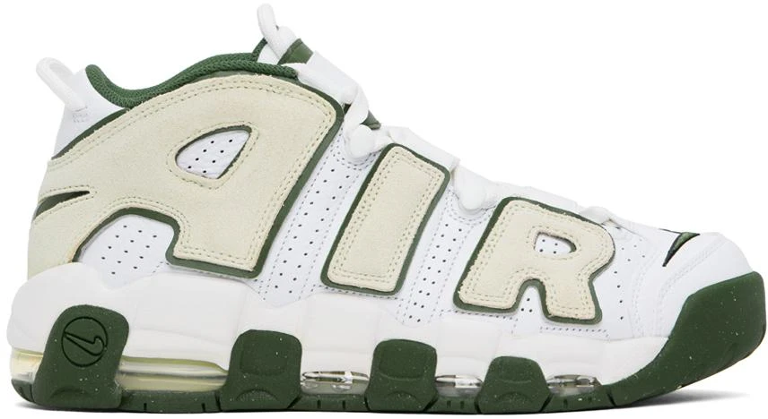NIKE White & Beige Air More Uptempo '96 Sneakers 1