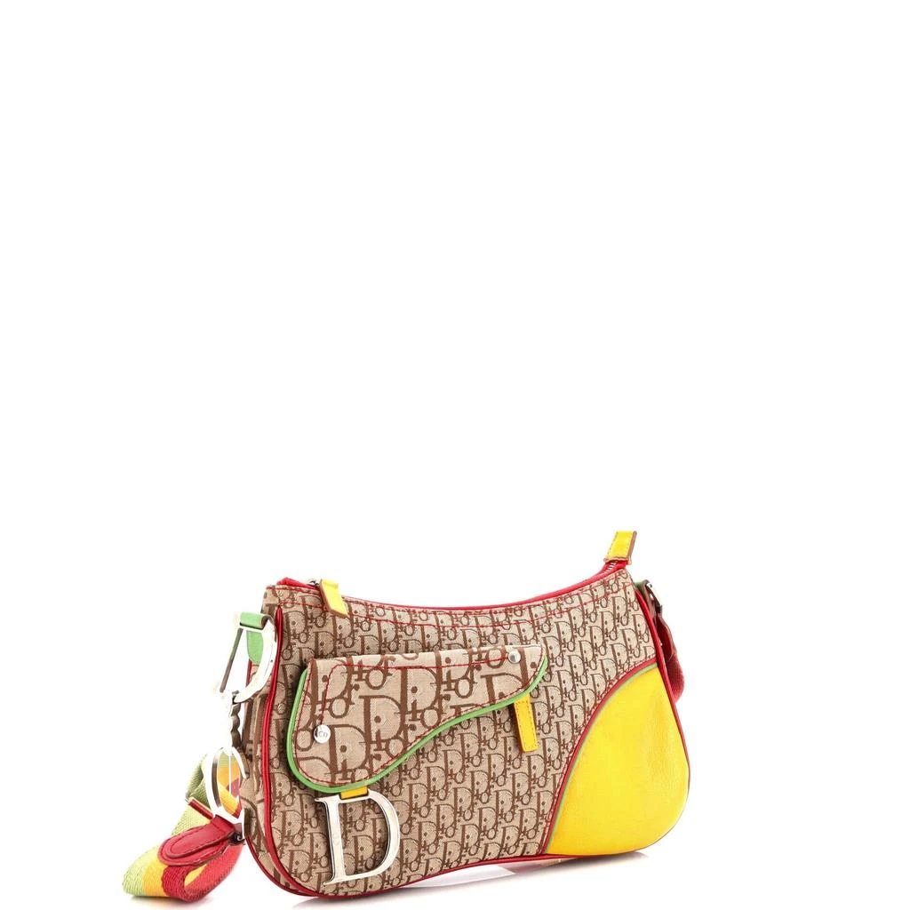 Dior Vintage Rasta Saddle Messenger Bag Diorissimo Canvas Medium 2