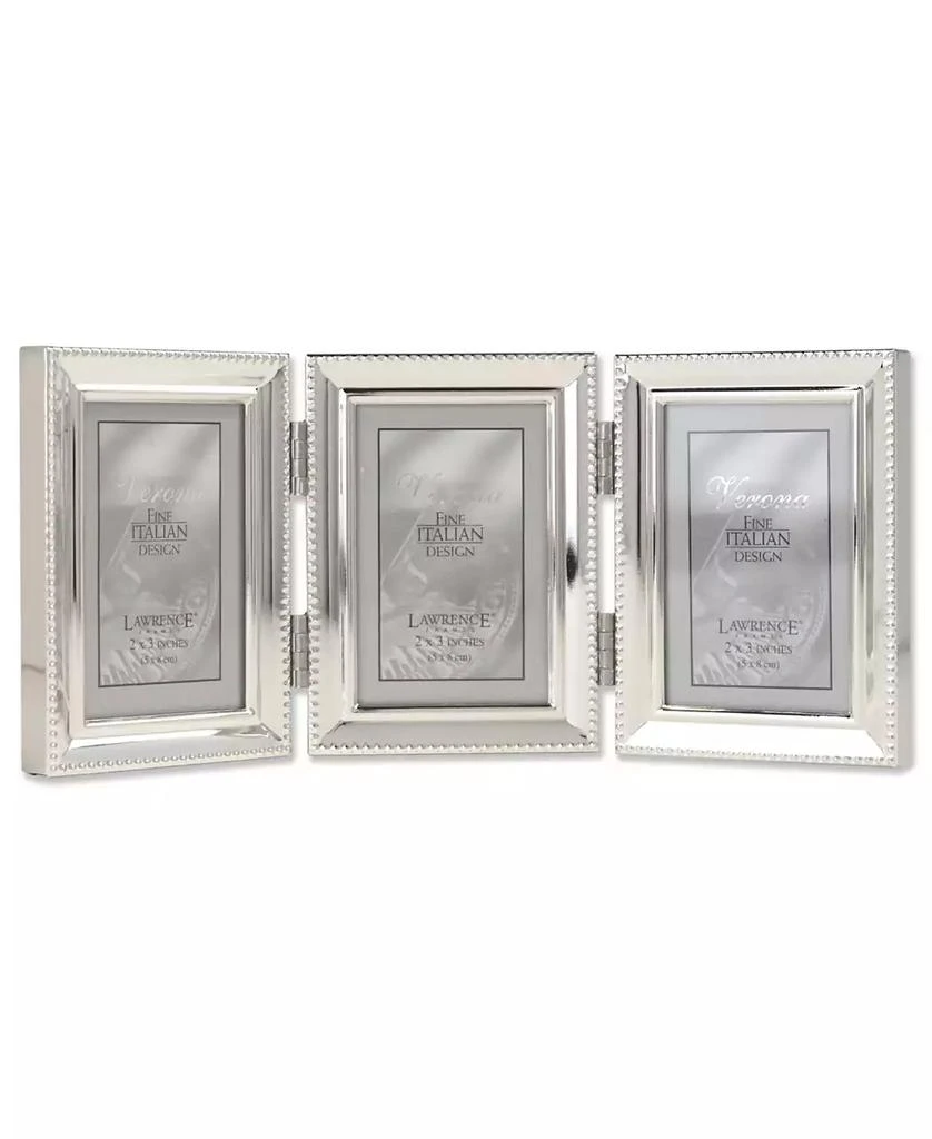Lawrence Frames Metal Triple Picture Frame with Inner Beading, 2.5" x 3.5"