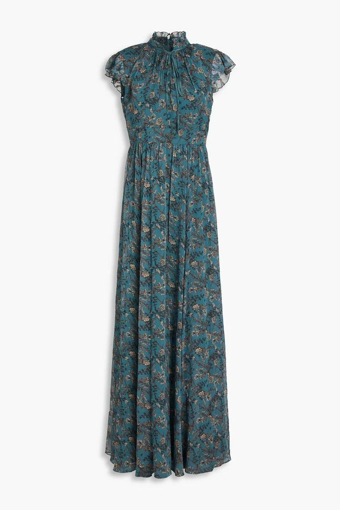 MIKAEL AGHAL Ruffled floral-print crepon maxi dress 1