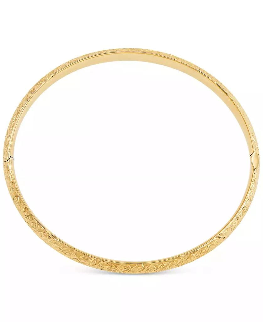 Macy
s Textured Bangle Bracelet in 10k Gold, White Gold and Rose Gold 3