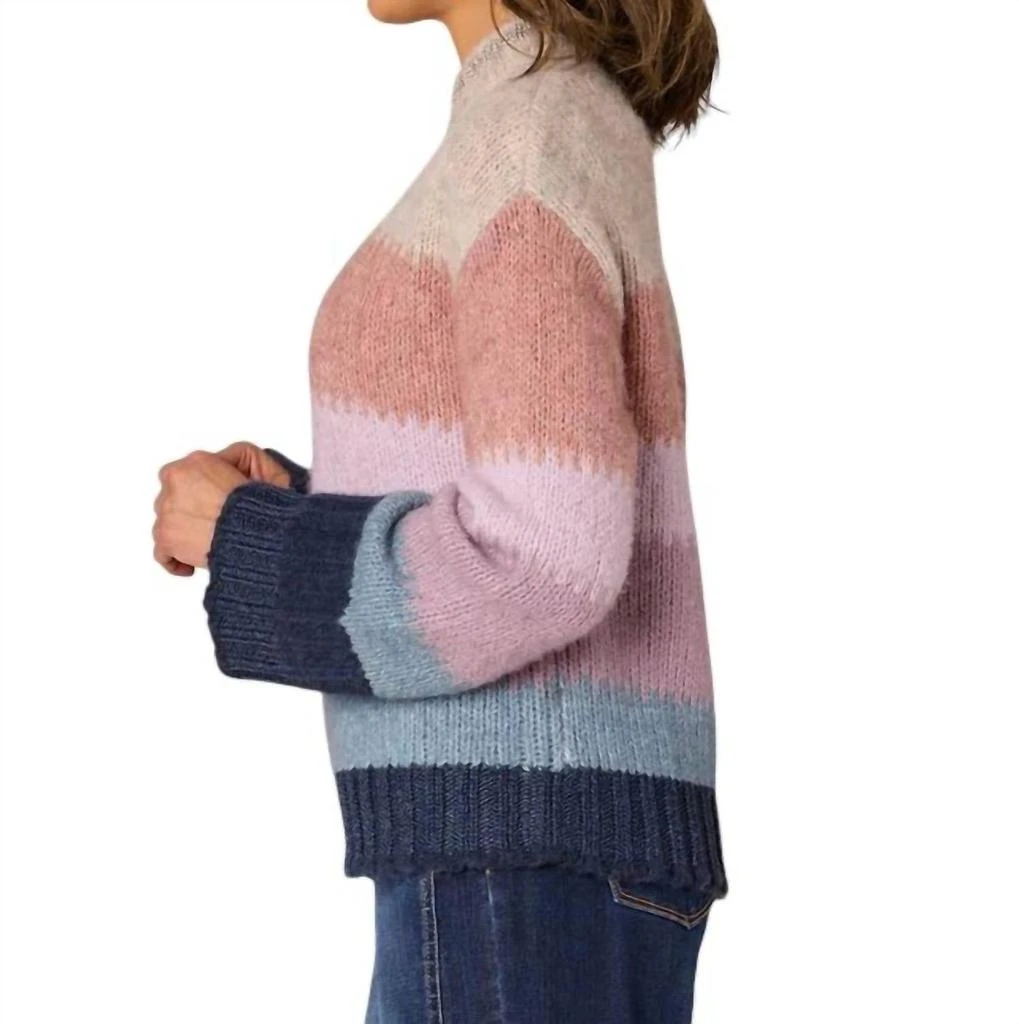 Democracy Democracy - Long Sleeve High Round Stripe Sweater 2