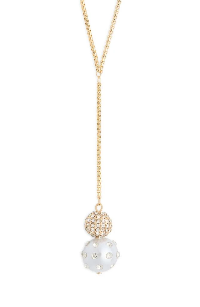 Nordstrom Crystal 
Faux Pearl Y-Necklace