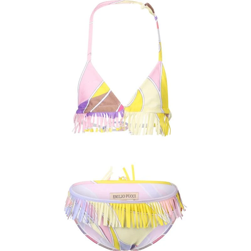 EMILIO PUCCI Tassel bikini in purple and yellow 1