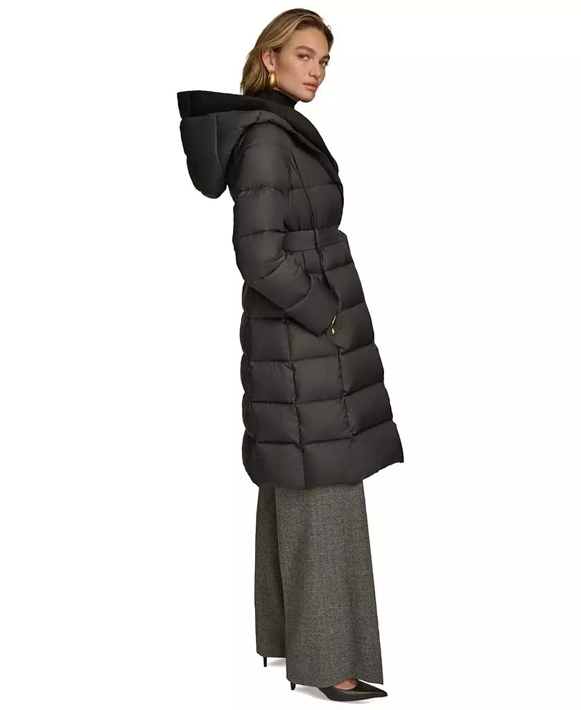 Donna Karan Women's Belted Hooded Puffer Coat 6