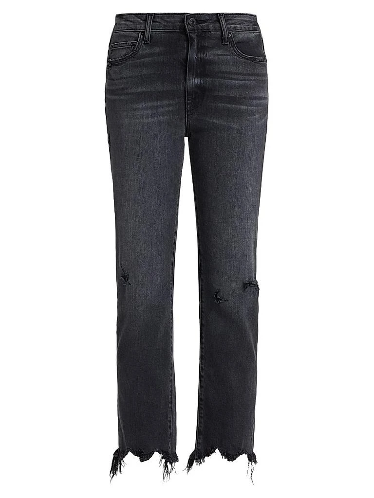Jonathan Simkhai Standard River High-Rise Distressed Stretch Straight-Leg Jeans 1