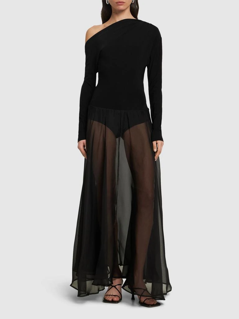 Esse Studios Aire Jersey & Tulle Twist Dress 1