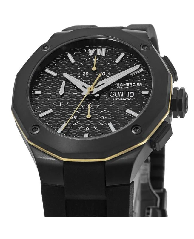 Baume & Mercier Baume & Mercier Riviera Black Steel Chronograph Dial Rubber Strap Men's Watch 10625 2