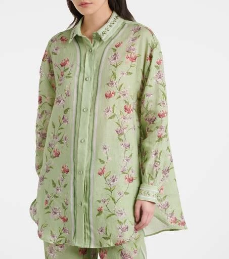 Agua by Agua Bendita Cecilia Honeysuckle floral linen shirt 6