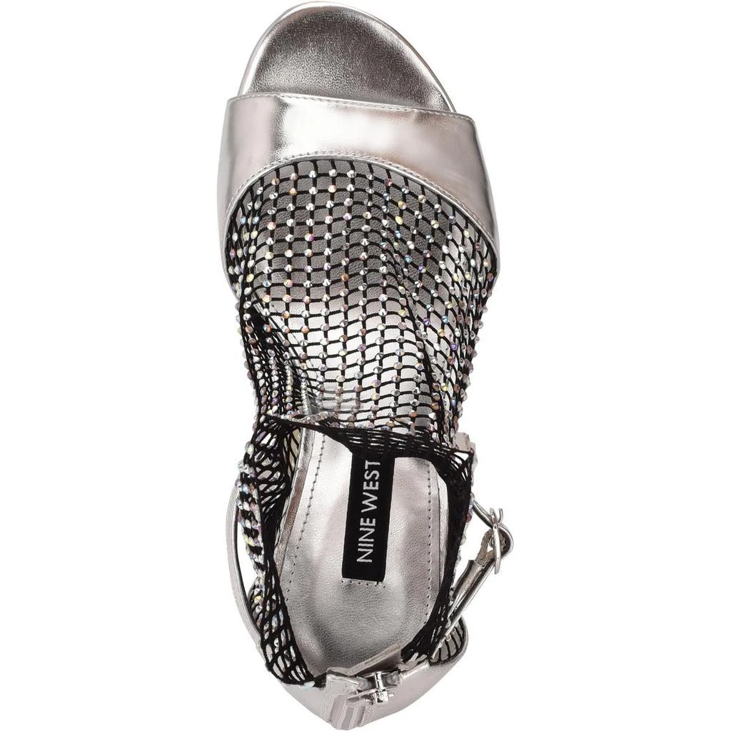 Nine West Imery Womens Fishnet Rhinestone Ankle Boots 5