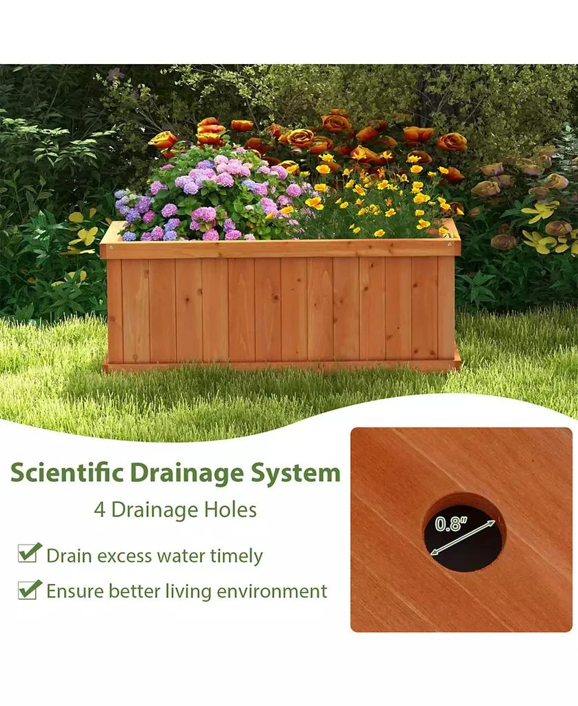 SUGIFT Raised Garden Bed Wooden Planter Box with 4 Drainage Holes and Detachable Bottom Panels-Orange 8