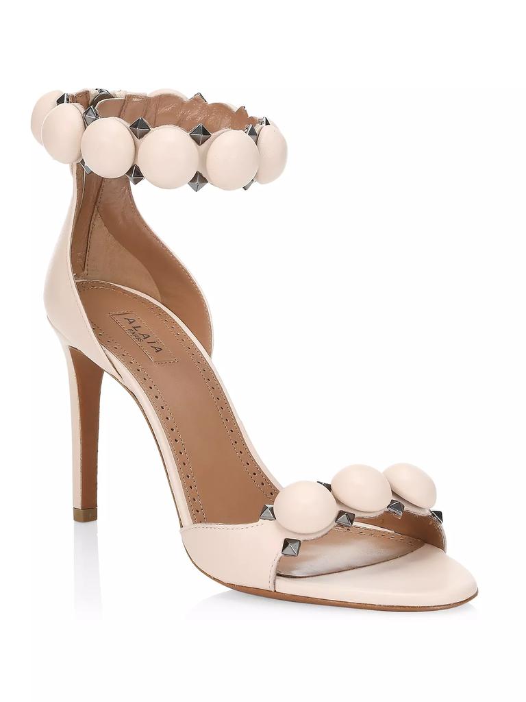 Alaïa Bombe 90 Ankle-Strap Studded Leather Sandals