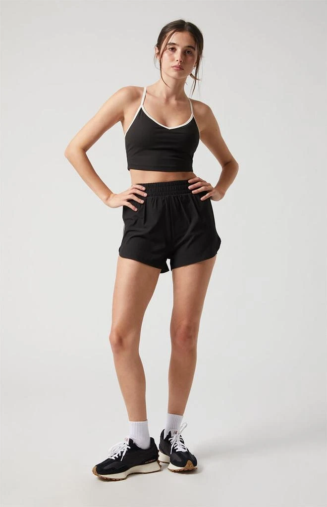 PAC 1980 PAC WHISPER Active Black Charlie X-Back V-Neck Sports Bra 6