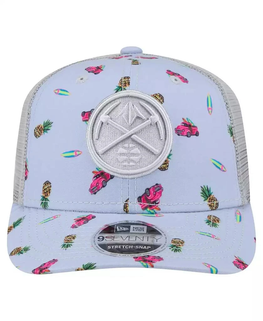 New Era Men's Light Blue/Gray Denver Nuggets Adventure Aloha Pattern 9SEVENTY Stretch-Snap Hat 2