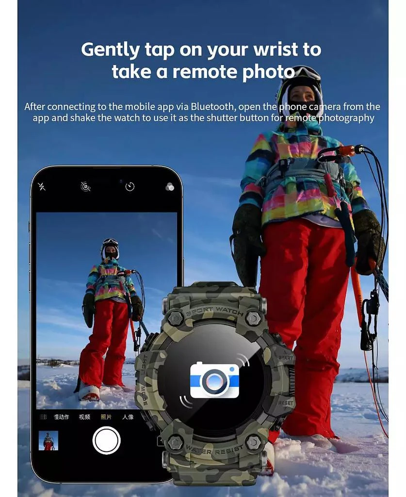 RUXING Smart Outdoor Adventure Waterproof Smart watch with Bluetooth Calling and Compass 3