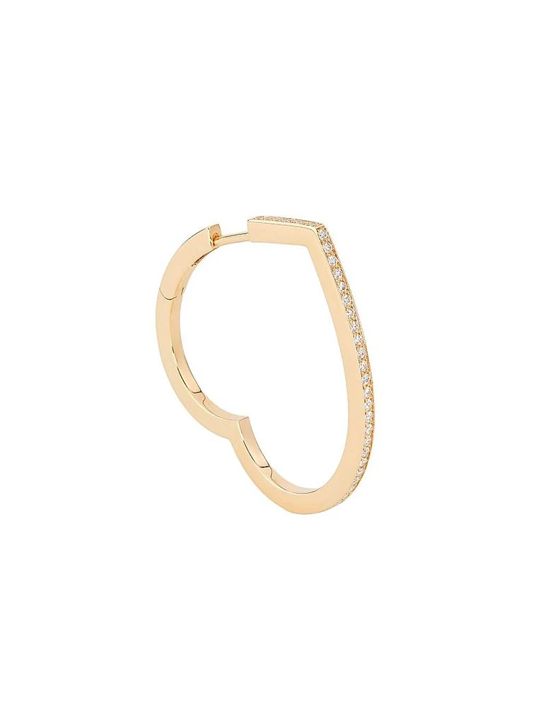 Repossi Antifer 18K Rose Gold & 0.13 TCW Diamond Large Heart Hoop Earring 1