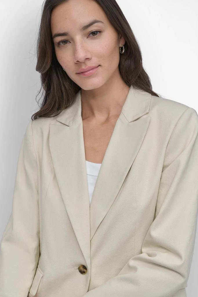 DKNY SINGLE BUTTON BLAZER WITH CUT AWAY HEM 4