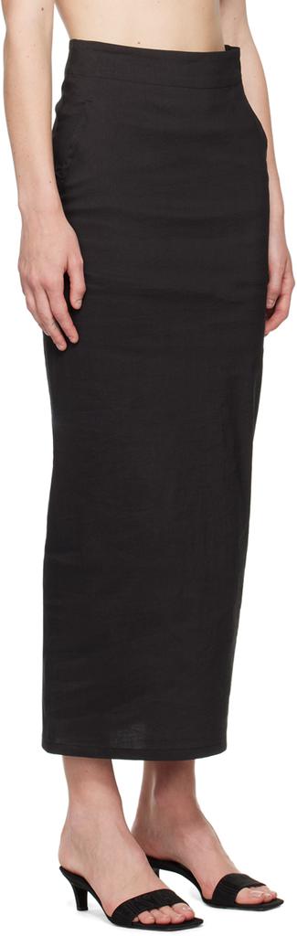 ISSEY MIYAKE Black Membrane Midi Skirt