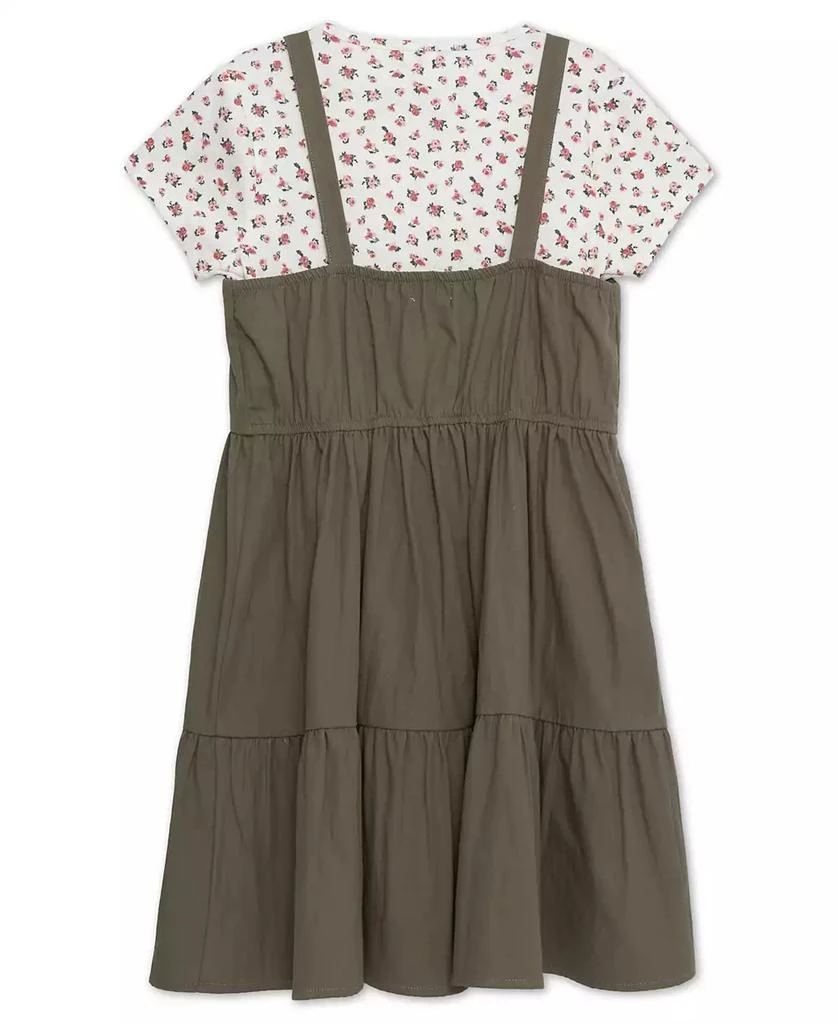 Speechless Big Girls 2-Piece Rosebud T-Shirt and Tiered Olive Dress Set 2