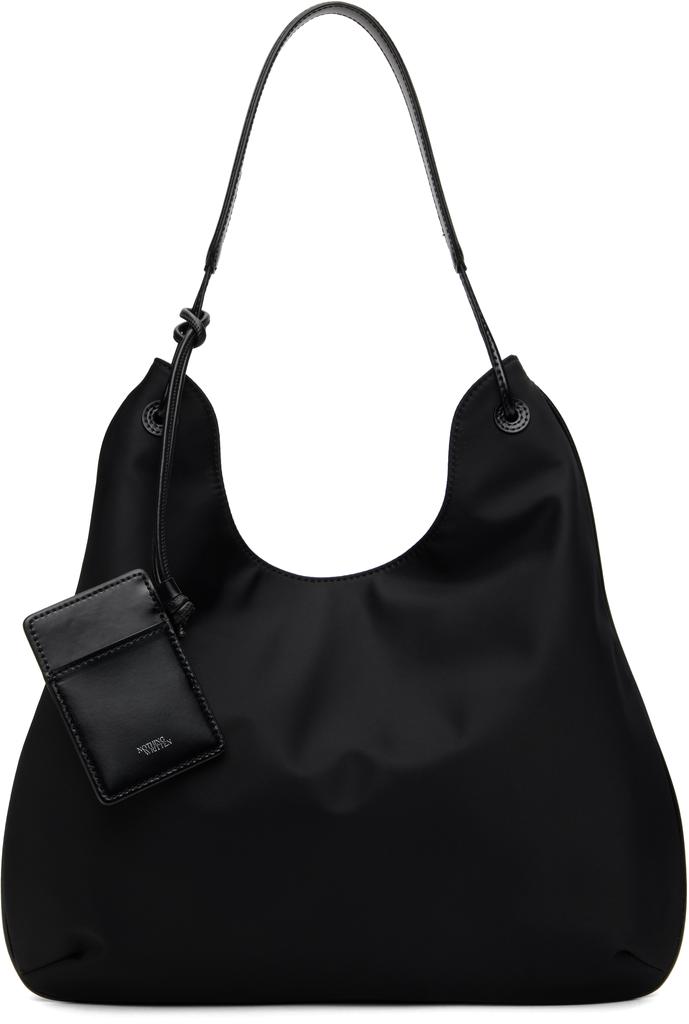 ☆NOTHING WRITTEN☆ Shoulder leather bag (Black) Nothing Written Black Medium Shoulder Bag - Shoulder Bags
