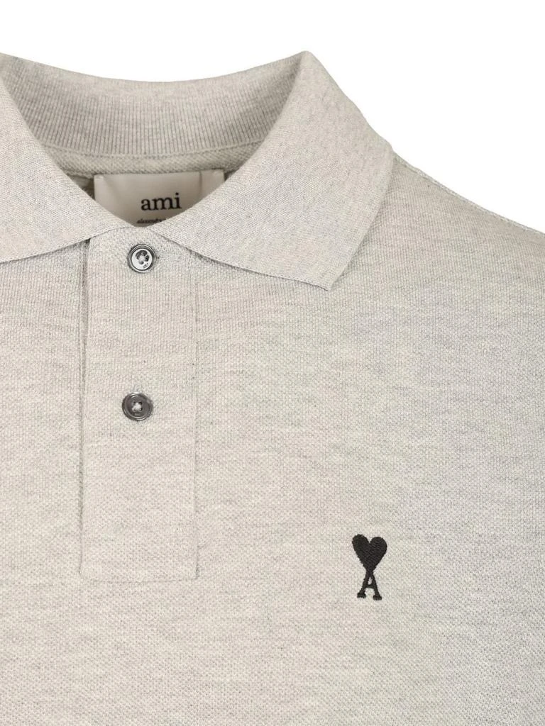 AMI AMI Paris Logo Embroidered Short Sleeved Polo Shirt 3