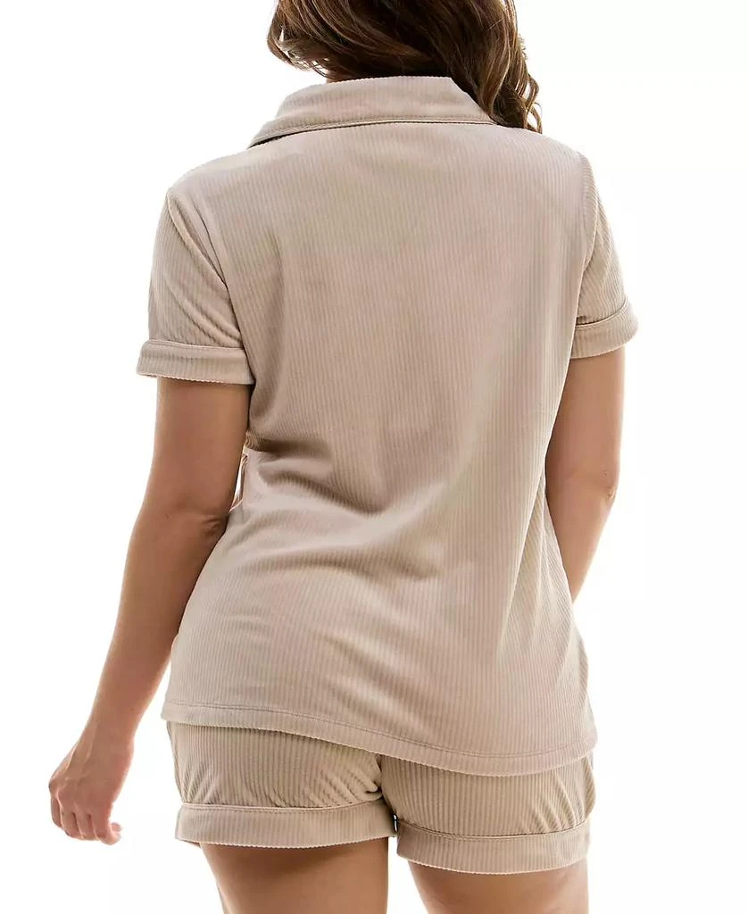 Jaclyn Intimates Women's 2-Pc. Ribbed Velour Pajamas Set 5