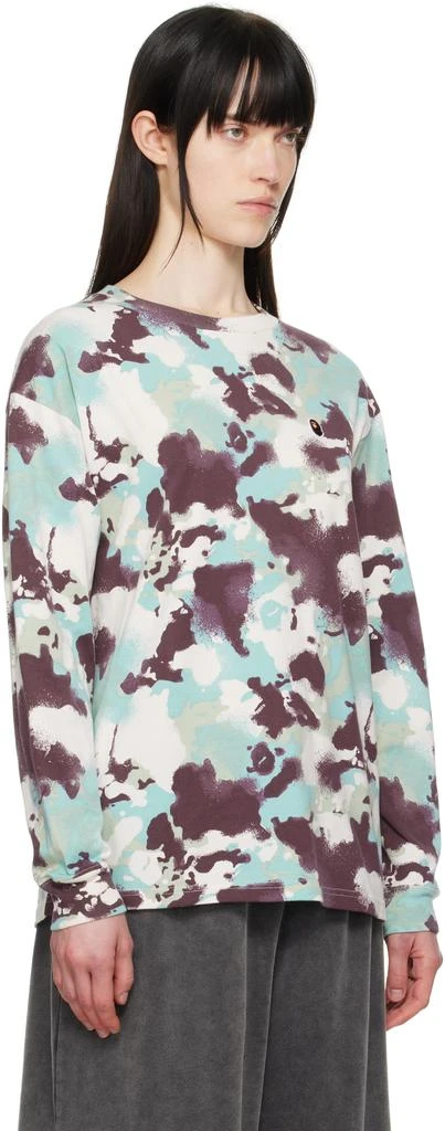 Bape Blue & Purple Map Camo Long Sleeve T-shirt 2
