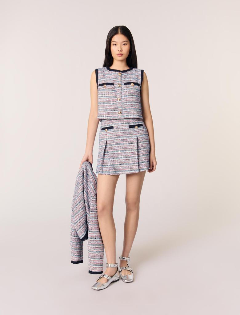 Maje Maje Woman's cotton Tweed 2-in-1 mini dress for Spring/Summer
