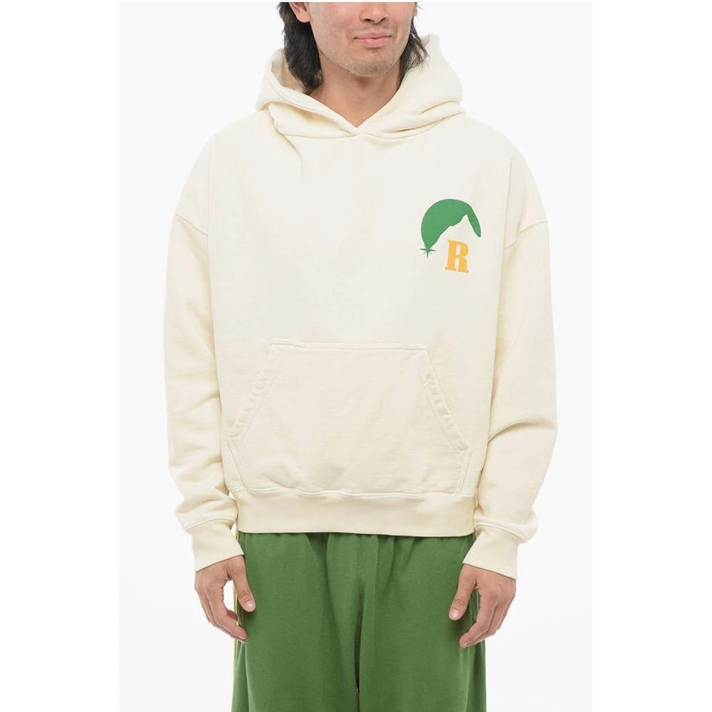 Rhude Cotton MOON Hoodie with Patch Men's Pocket 1