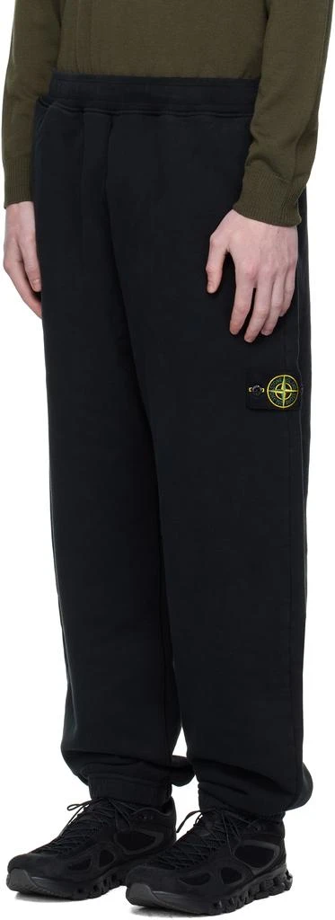 Stone Island Black 6200004 Brushed Organic Cotton Fleece Sweatpants 4