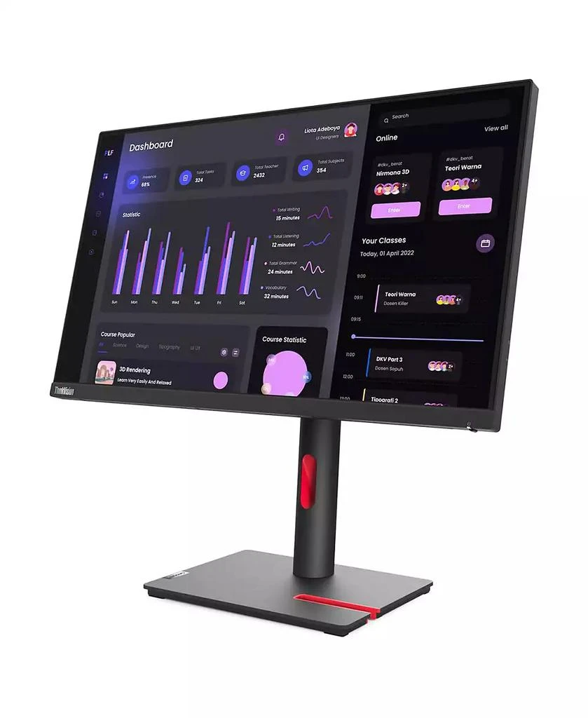 Lenovo ThinkVision T24i-30 23.8" 16:9 Full HD IPS WLED LCD Monitor, Raven Black 4