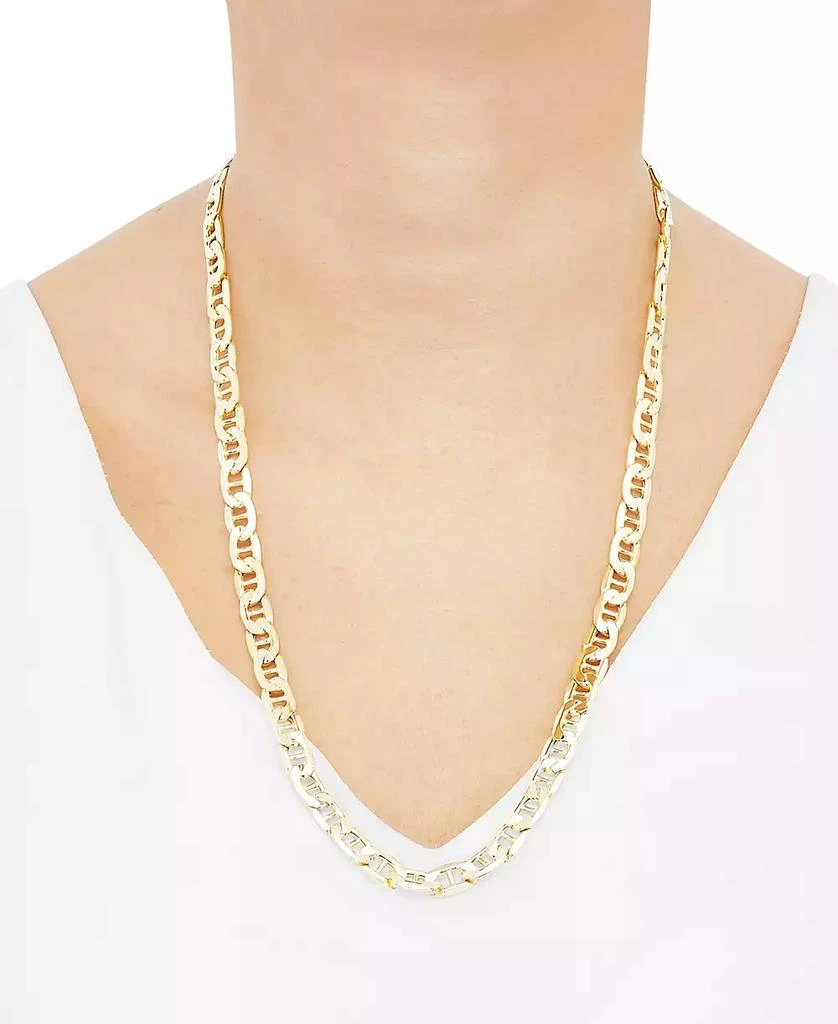 Italian Gold Mariner Link Chain 24" Necklace in 10k Gold 2