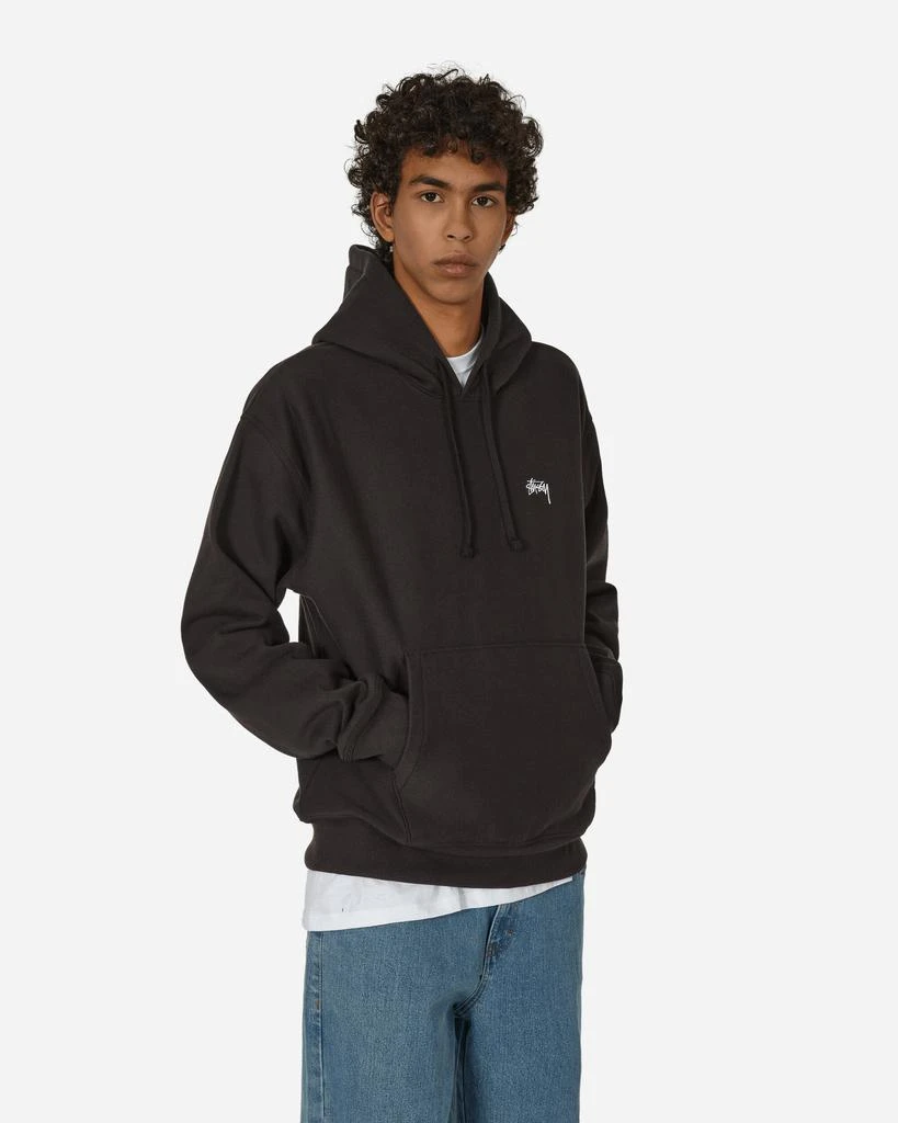 STUSSY Stock Logo Hoodie Washed Black 1