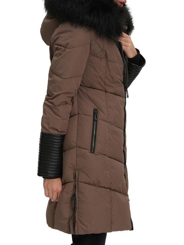 NOIZE Priya Faux Fur Trim Quilted Parka 3