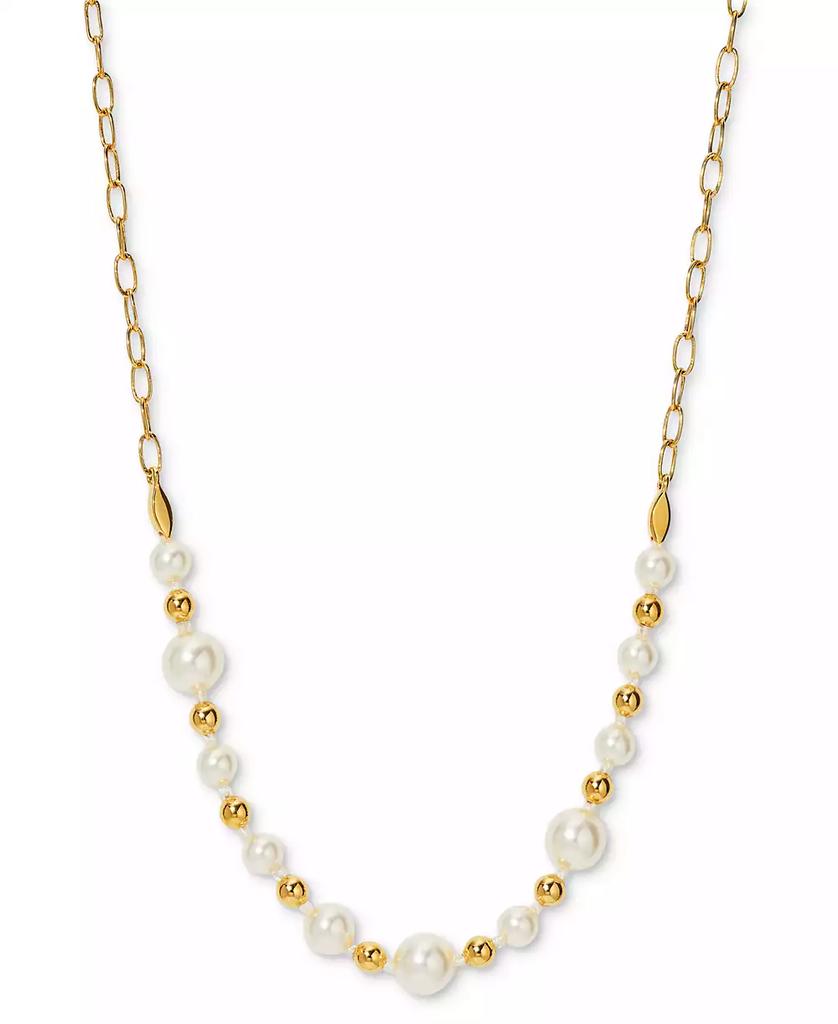 Nadri AJOA by 18k Gold-Plated Imitation Pearl Statement Necklace, 16" + 2" extender
