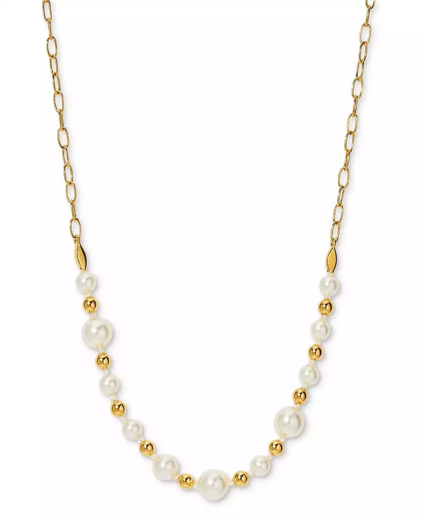 Nadri AJOA by 18k Gold-Plated Imitation Pearl Statement Necklace, 16" + 2" extender 1