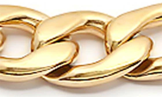 HMY JEWELRY Men's 18K Gold Plated Stainless Steel Figaro Chain Bracelet 3