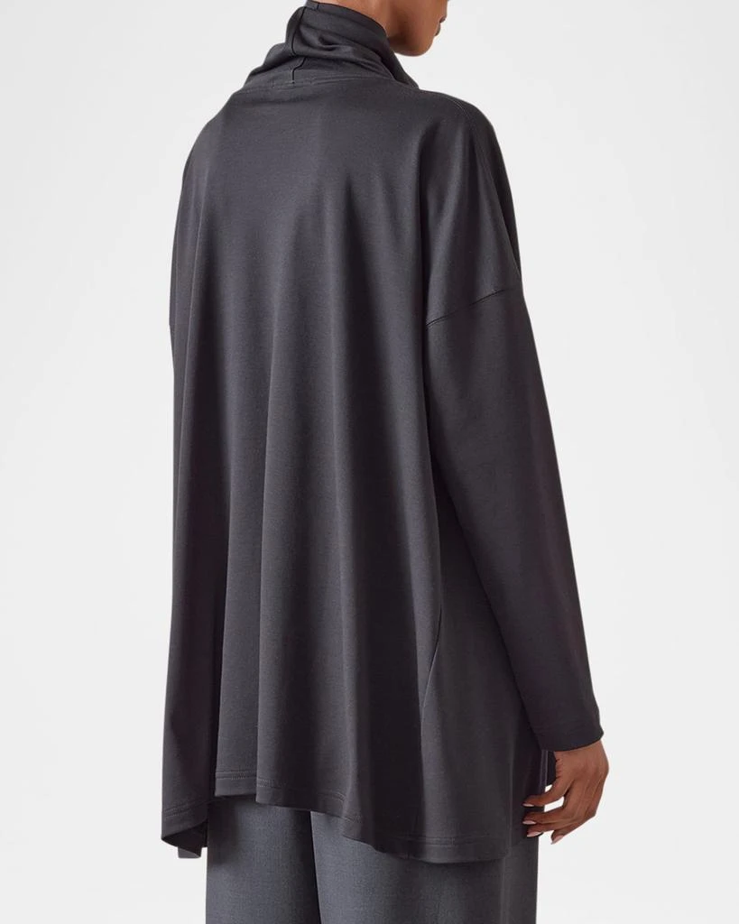 Eskandar Side Panelled Scrunch Neck T-Shirt (Long Length) 3