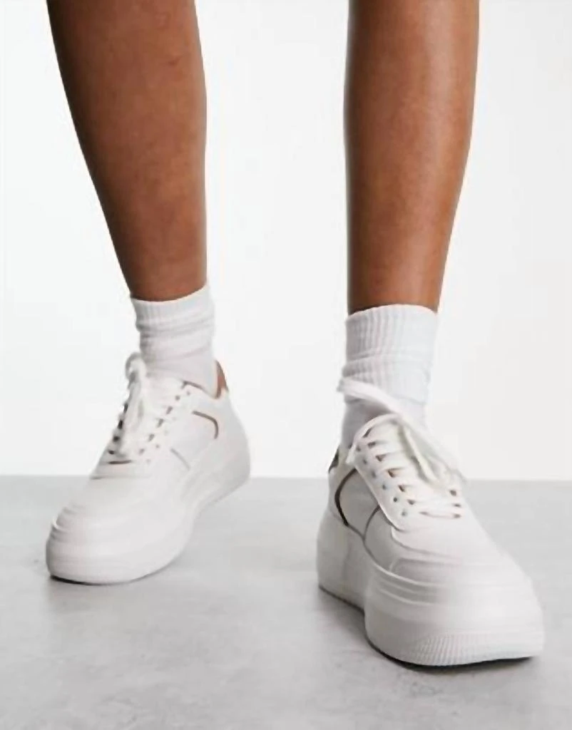 Steve Madden Perrin Chunky Sneakers In Tan/ White 4