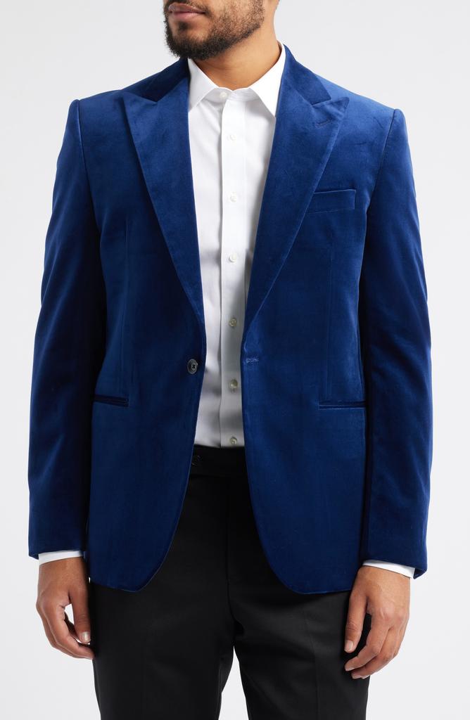 Jack Victor Erie Peaked Lapel Stretch Velvet Dinner Jacket