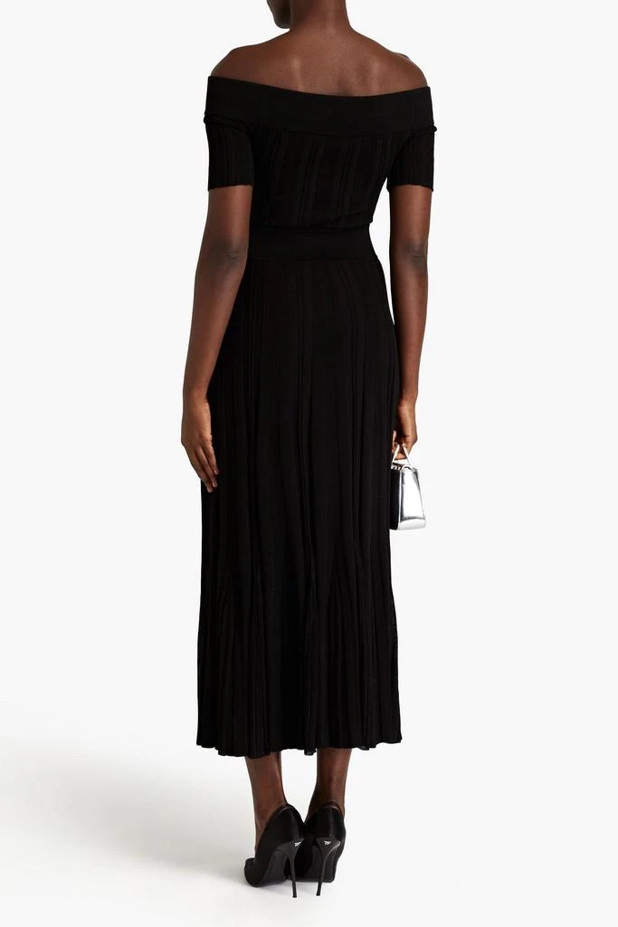 Alexander McQueen Off-the-shoulder ribbed cotton midi dress 3