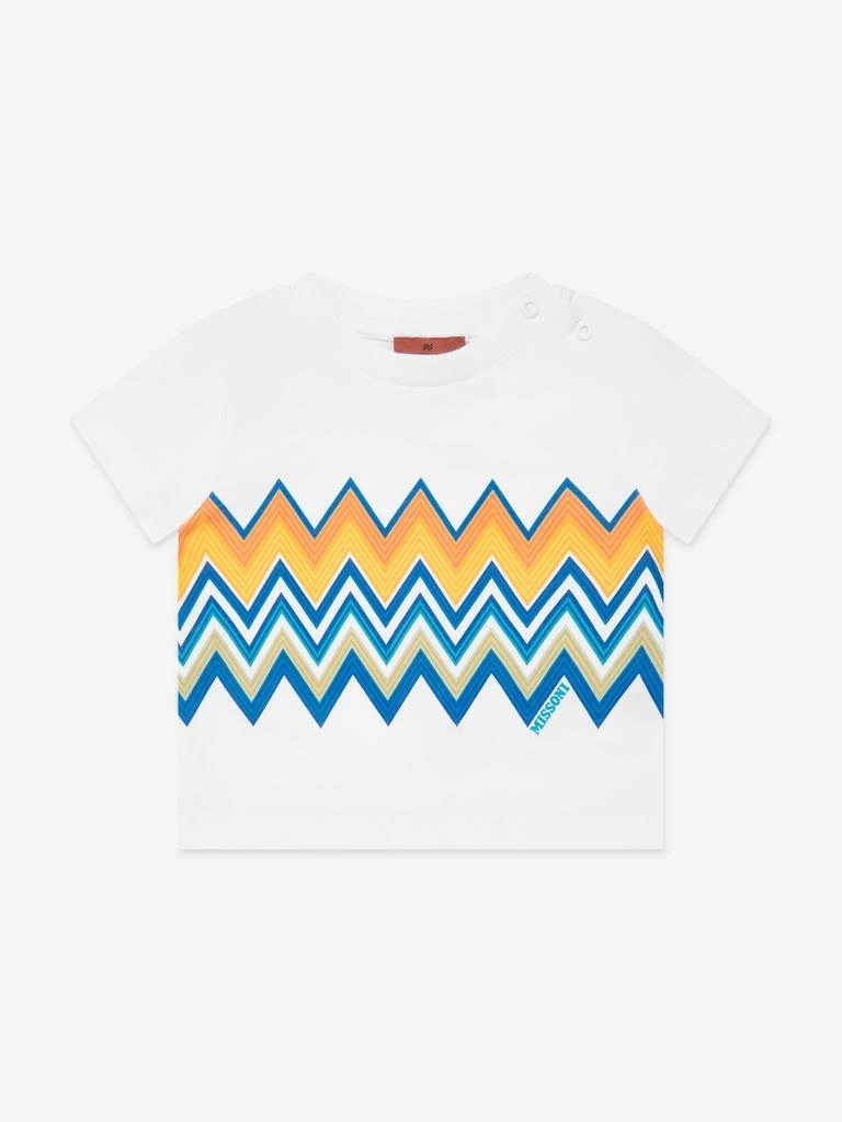 Missoni Baby Boys Zigzag Print T-Shirt in White 1