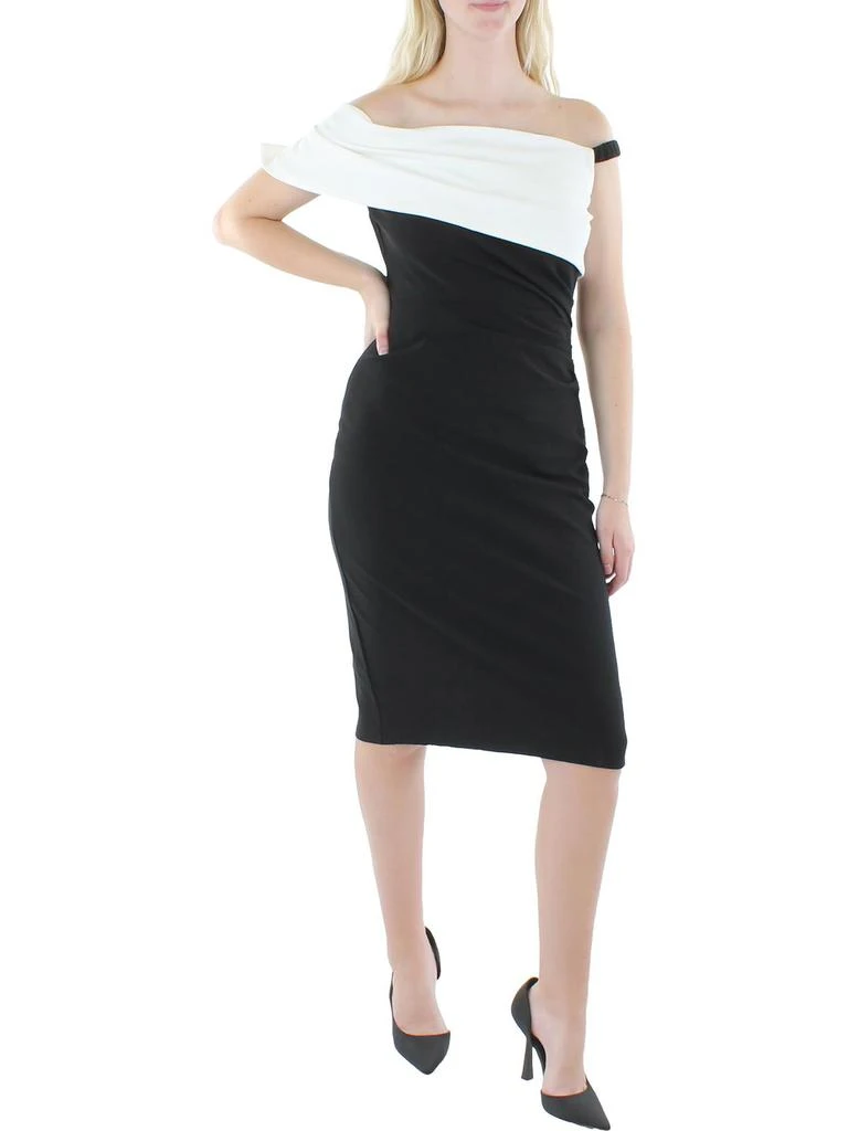 MARINA Womens Slit Midi Sheath Dress 1