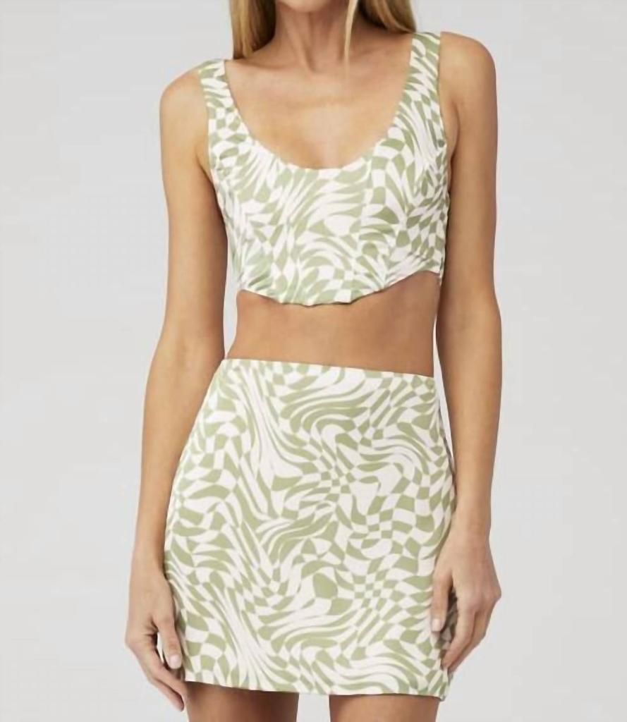 For Love & Lemons Nomi Crop Top In Green