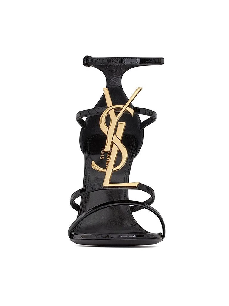 Yves Saint Laurent Cassandra Sandals In Patent Leather With Gold-tone Monogram 3