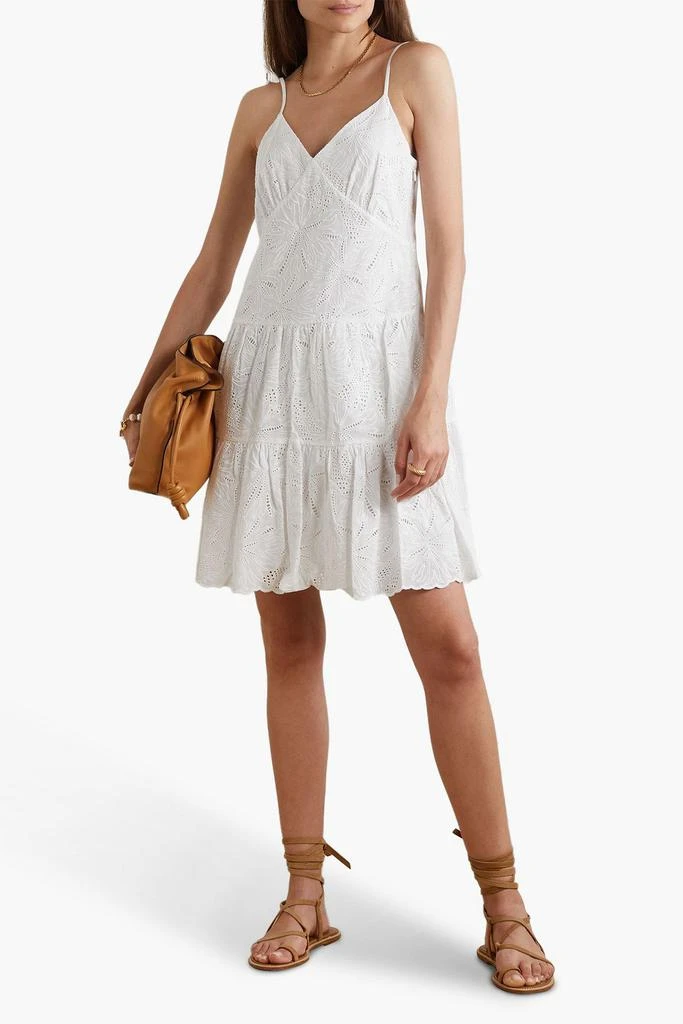 Michael Kors Tiered broderie anglaise cotton-poplin mini dress 2