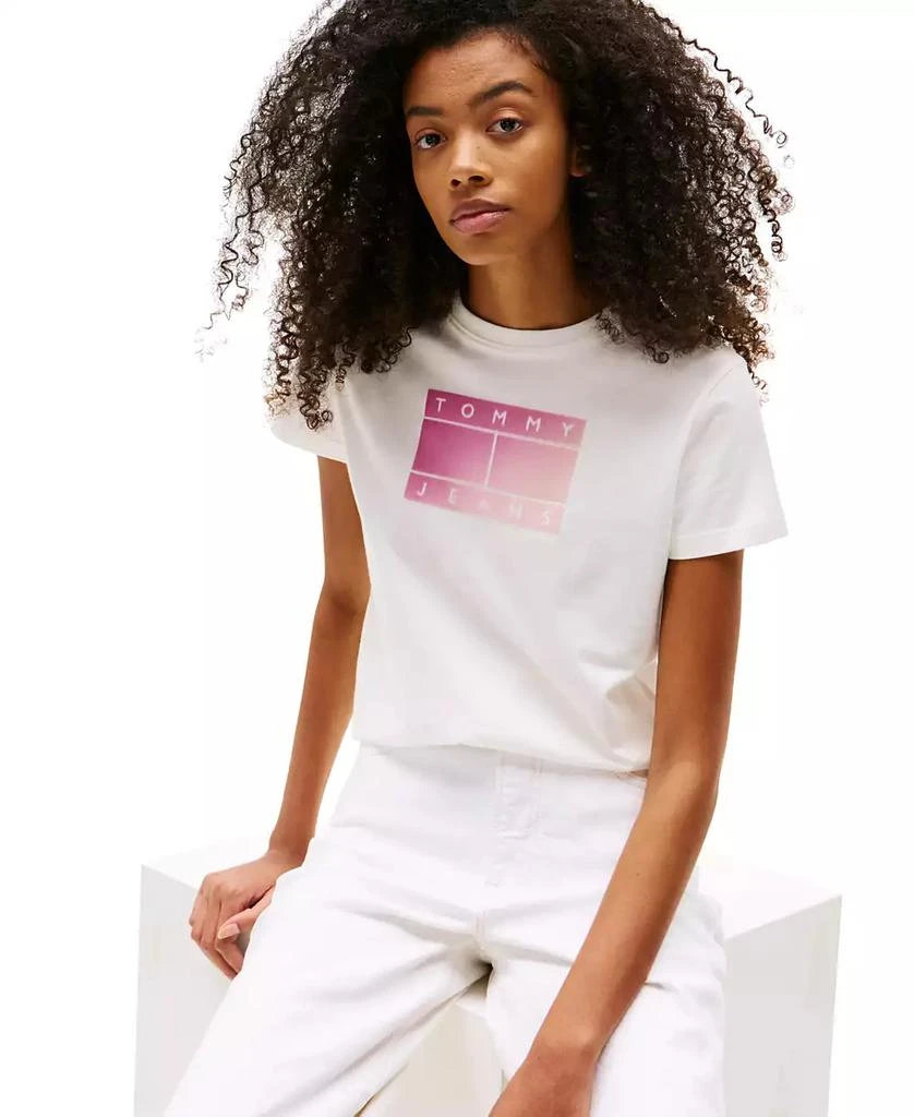 Tommy Jeans Women's Cotton Gradient Flag Graphic T-Shirt 3