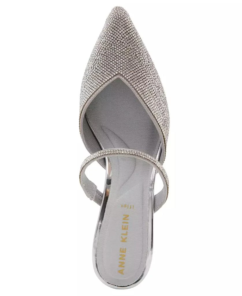 Anne Klein Women's Idina Crystal Kitten Heel Mules 12
