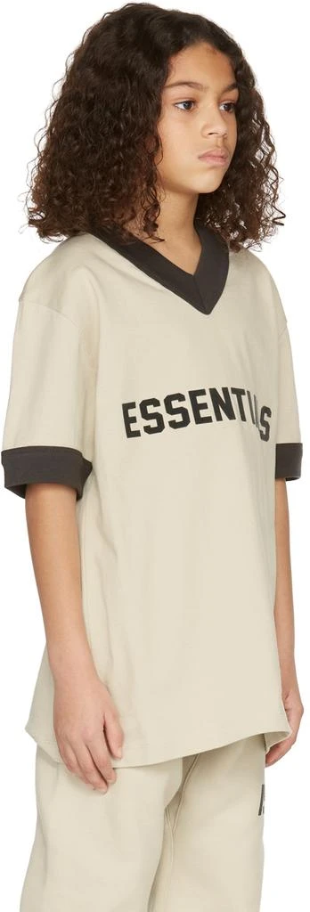 Essentials Kids Beige V-Neck T-Shirt 3