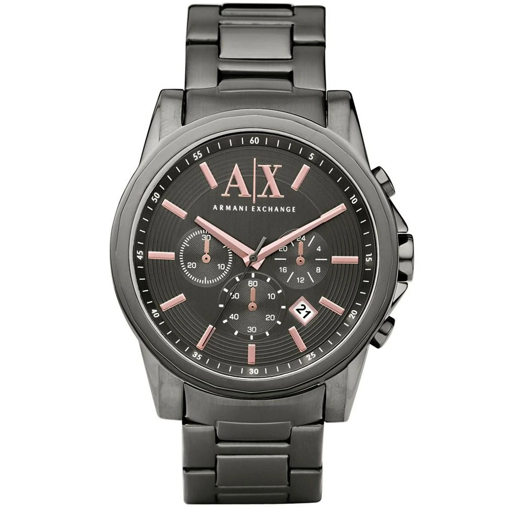 A|X Armani Exchange Men's Chronograph Gunmetal Gray Stainless Steel Bracelet Watch 45mm 1